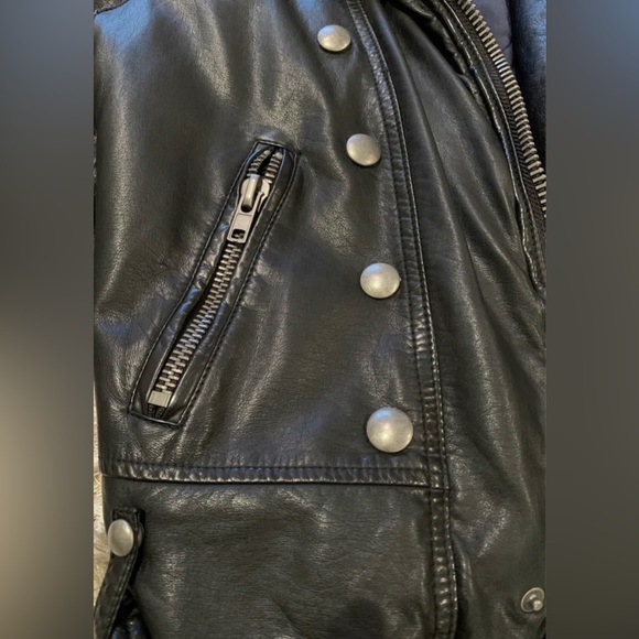 Free People Leather Motorcycle/Bomber Jacket NWOT - Picture 3 of 9